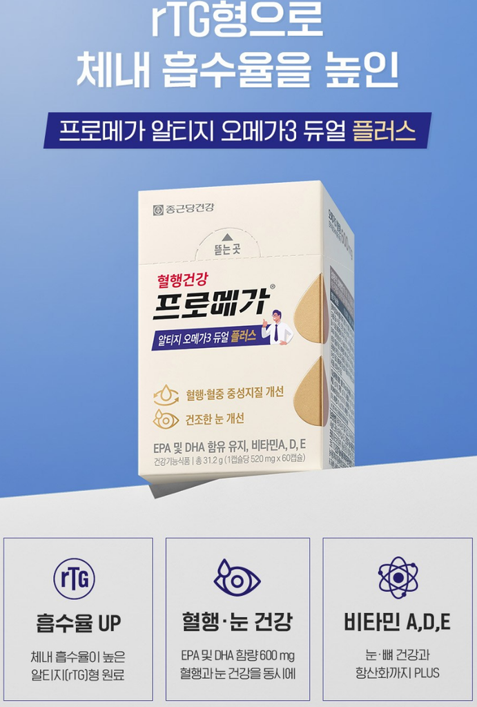 프로메가 알티지 오메가3 듀얼 플러스, 60정, 3개 상품 소개 3 프로메가