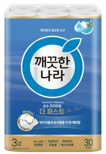 깨끗한나라 순수 프리미엄 더 퍼스트 천연펄프 3겹 고급롤화장지 상품 소개 1 휴지