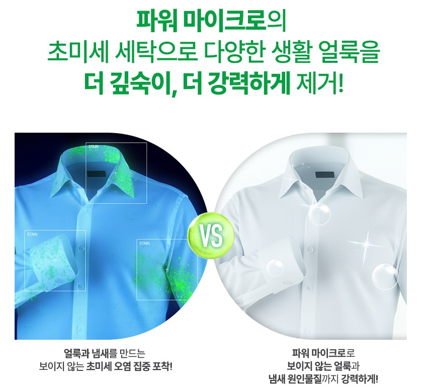 퍼실 딥클린 초미세세탁 파워젤 맥스 드럼용 액체세제 본품 상품 소개 4 파워 마이크로