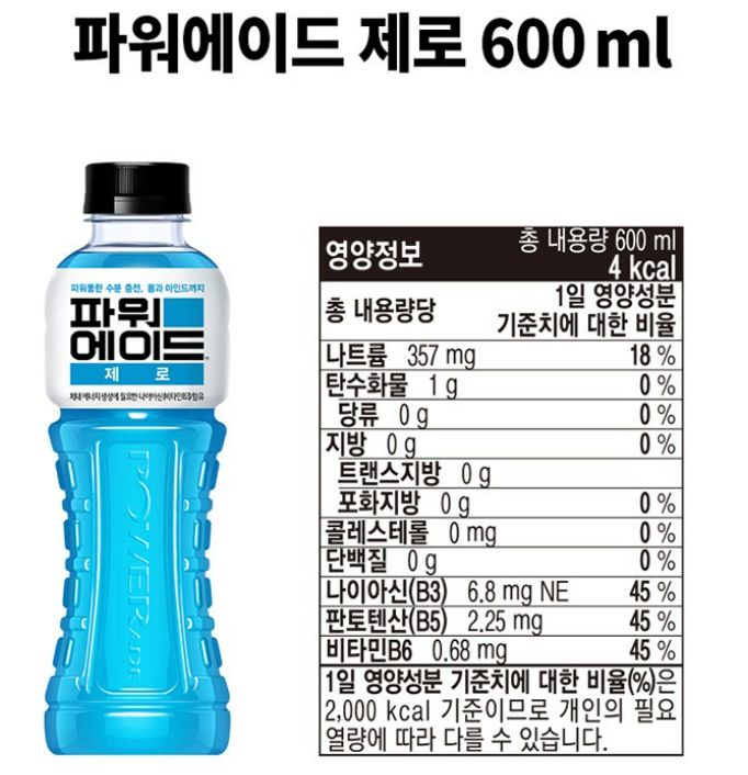 쿠팡 파워에이드 제로, 600ml, 20개 상품 리뷰 3 파워에이드