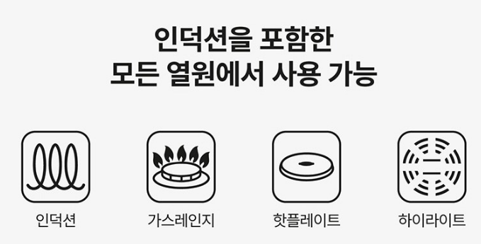 테팔 인덕션 티타늄 1X 데일리 컴포트 프라이팬, 20cm 상품 소개 3 열원